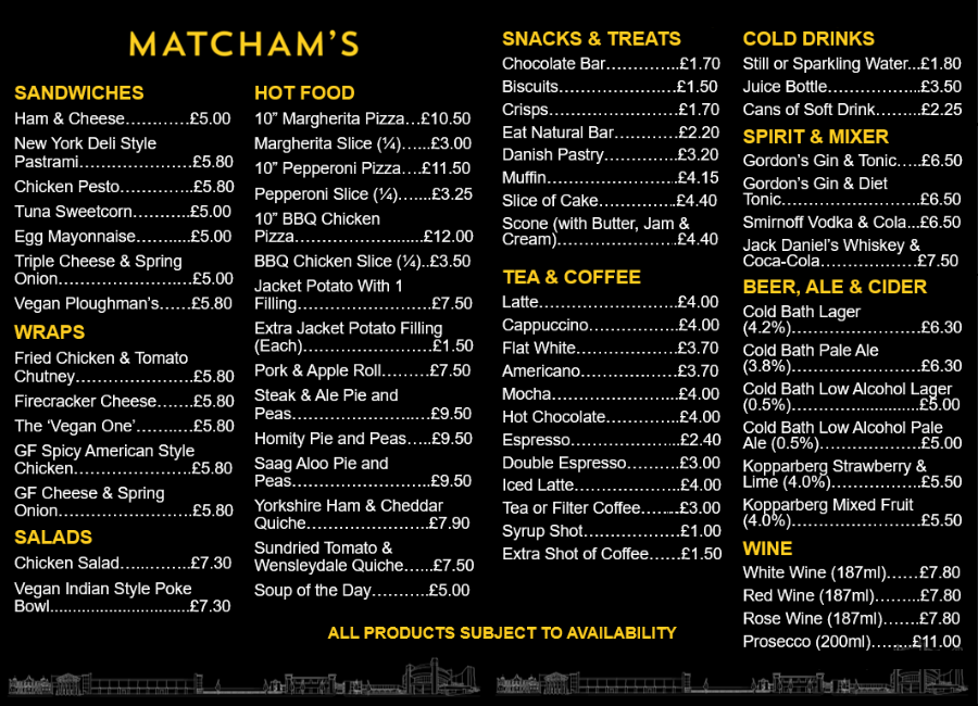 Matchams menu 2025
